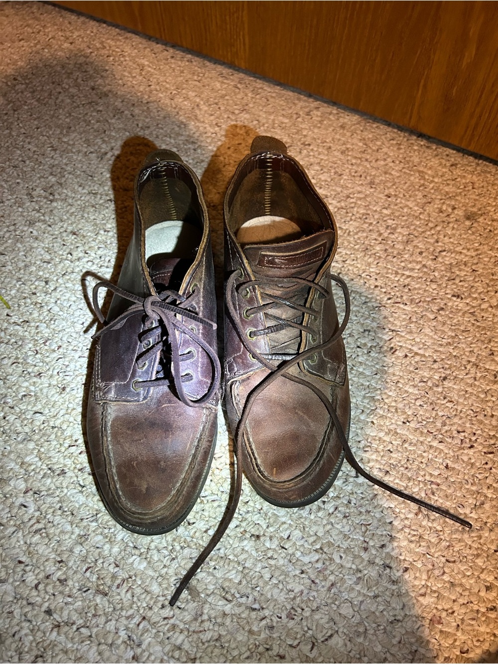Eastland Dark Brown Leather Moc-Toe Lace-Up Flats